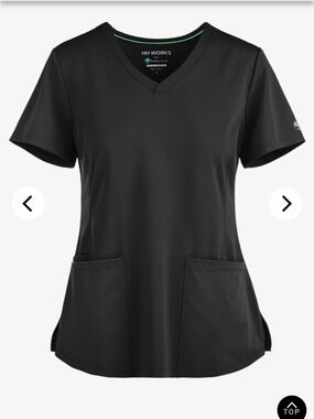 healing hands Women’s V-Neck Scrub Top - Black